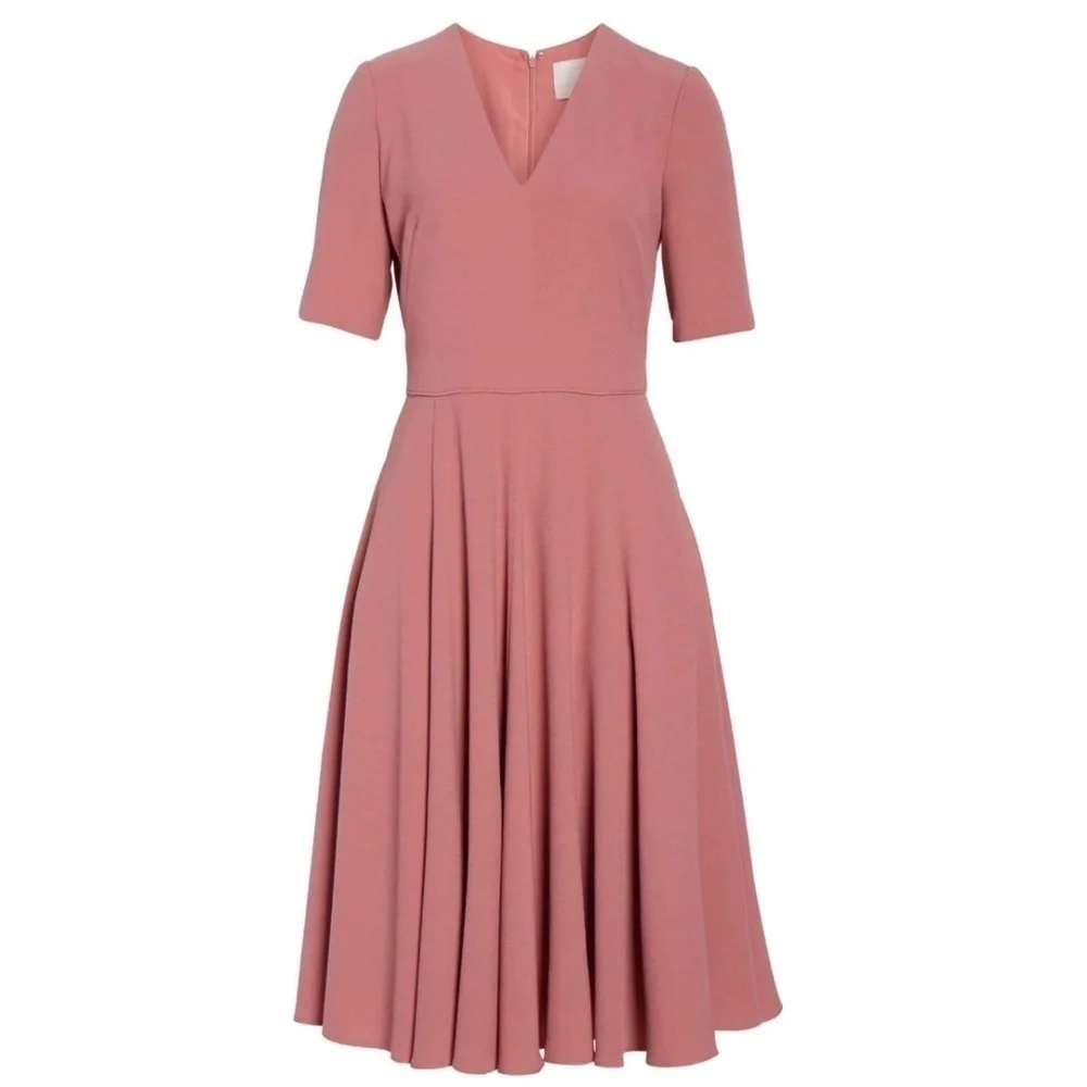 Gal Meets Glam Collection Edith City Crepe Fit & Flare Midi Dress Size 00